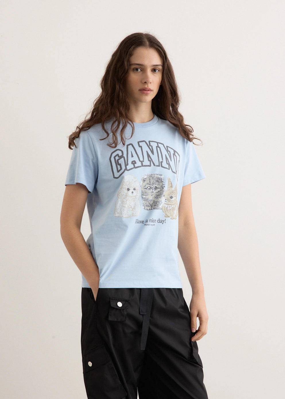 Affordable accessibility Pastel color Basic Cotton Jersey Animals Relaxed T-Shirt