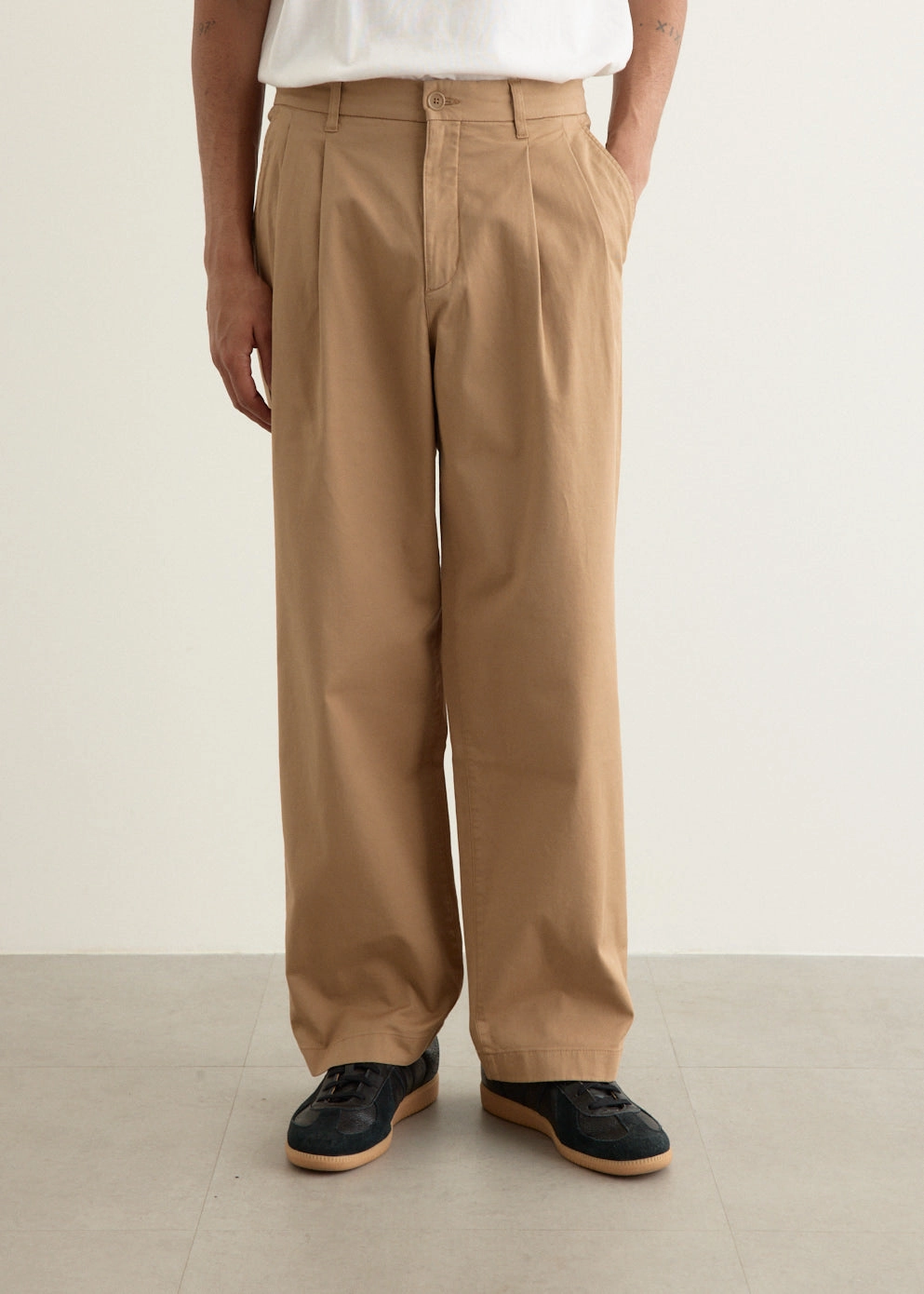 Benn Relaxed Twill Pleated Trousers Day-to-Day Wear