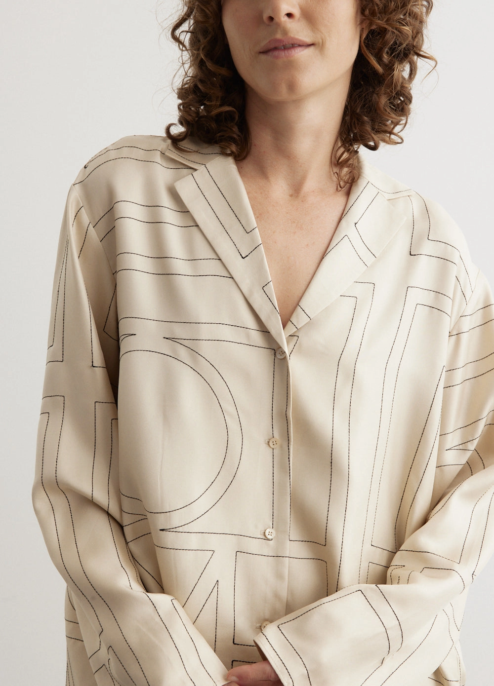 Monogram Silk Pyjama Top Classic Comfort