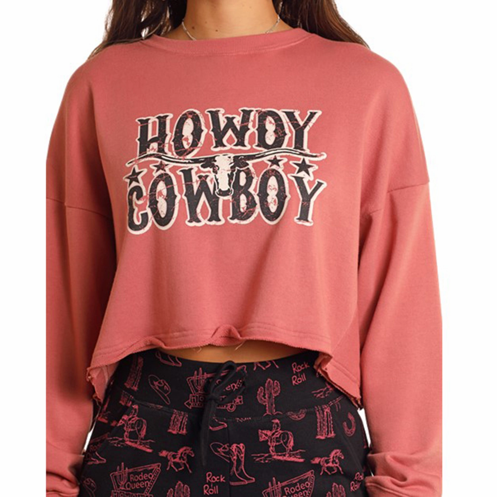 BiodegradableFabric Rock & Roll Women's Howdy Cowboy Sweatshirt