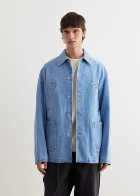 Bleached Denim Jacket Hooded Comfort Fit