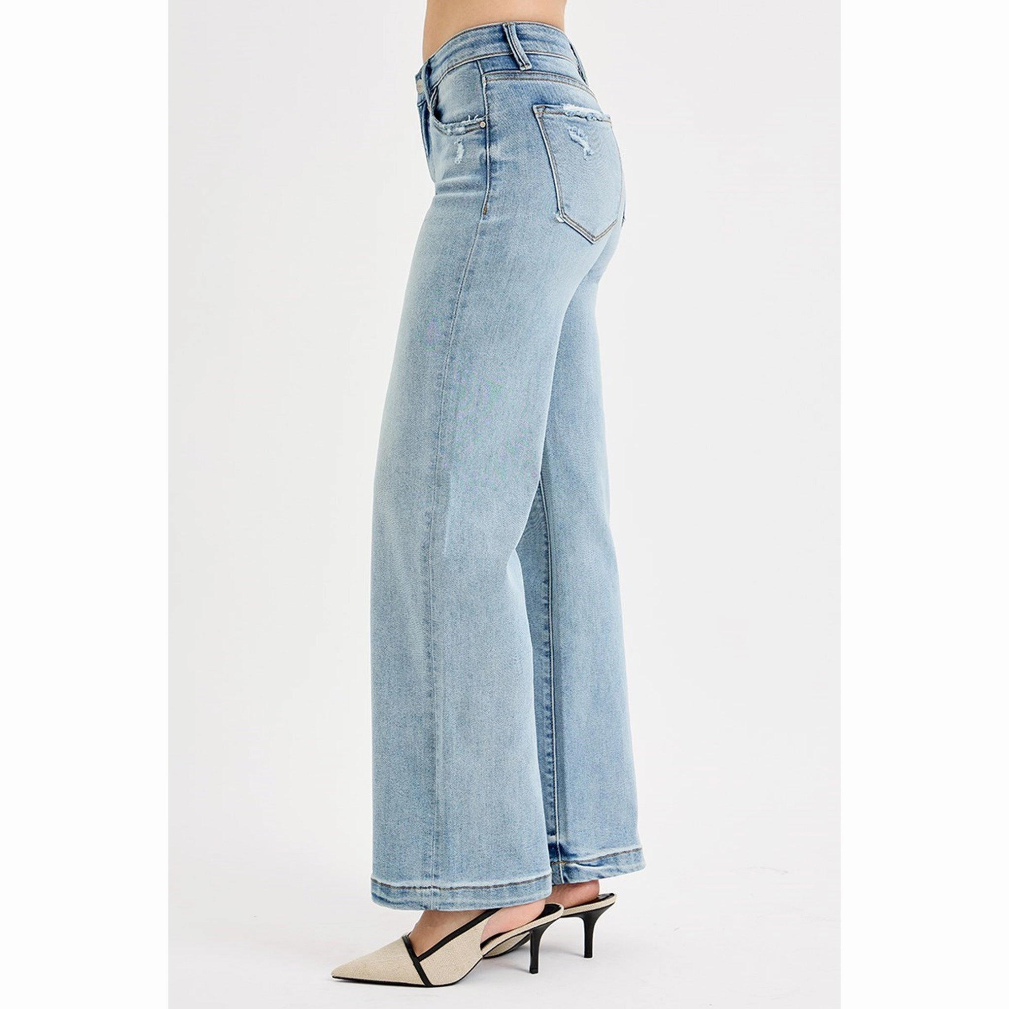 Fit And Easy Cool Outfit Risen Women's Light Mid-Rise Wide Leg Jeans