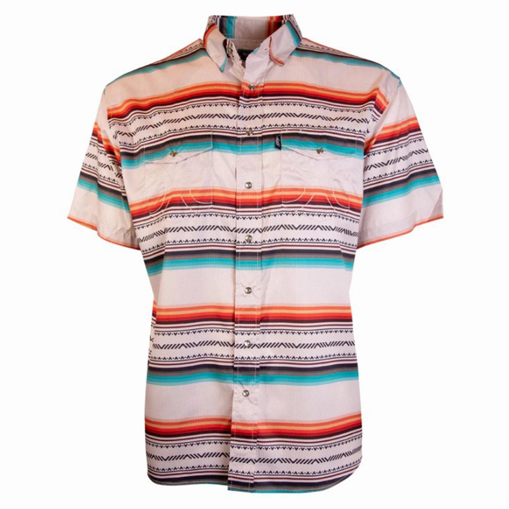 fade resistant color All-day Comfort Hooey Men's SOL Cream Serape Short Sleeve