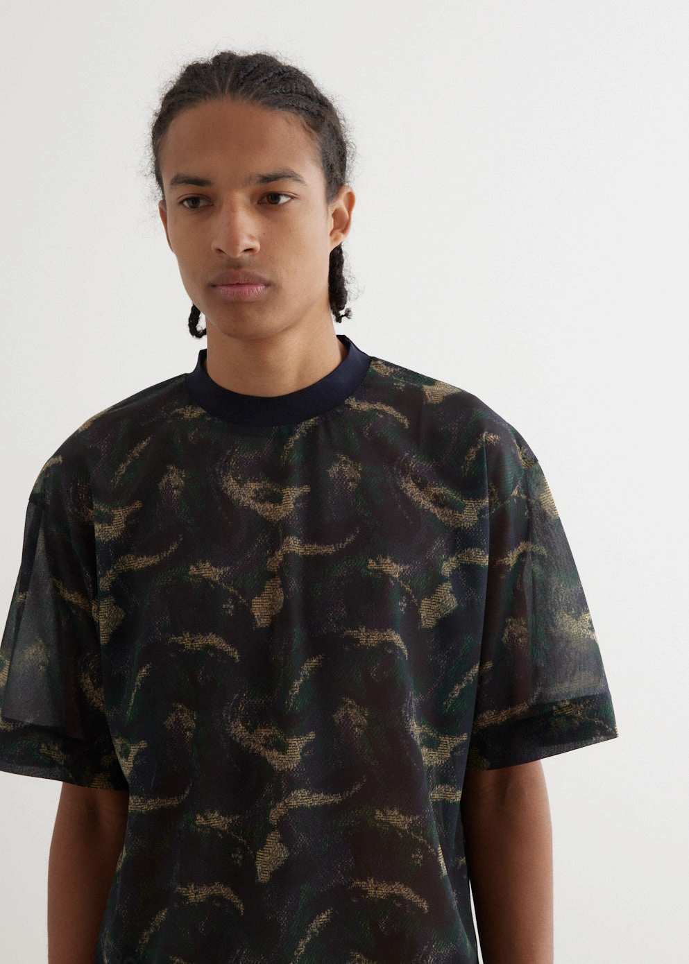 Sheer Jersey Print T-Shirt Effortless Layer