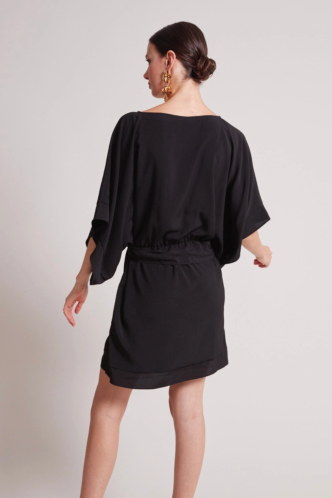 Movement Feel Sporty-Look Teagan Kimono Sleeve Inspired Dress - Black