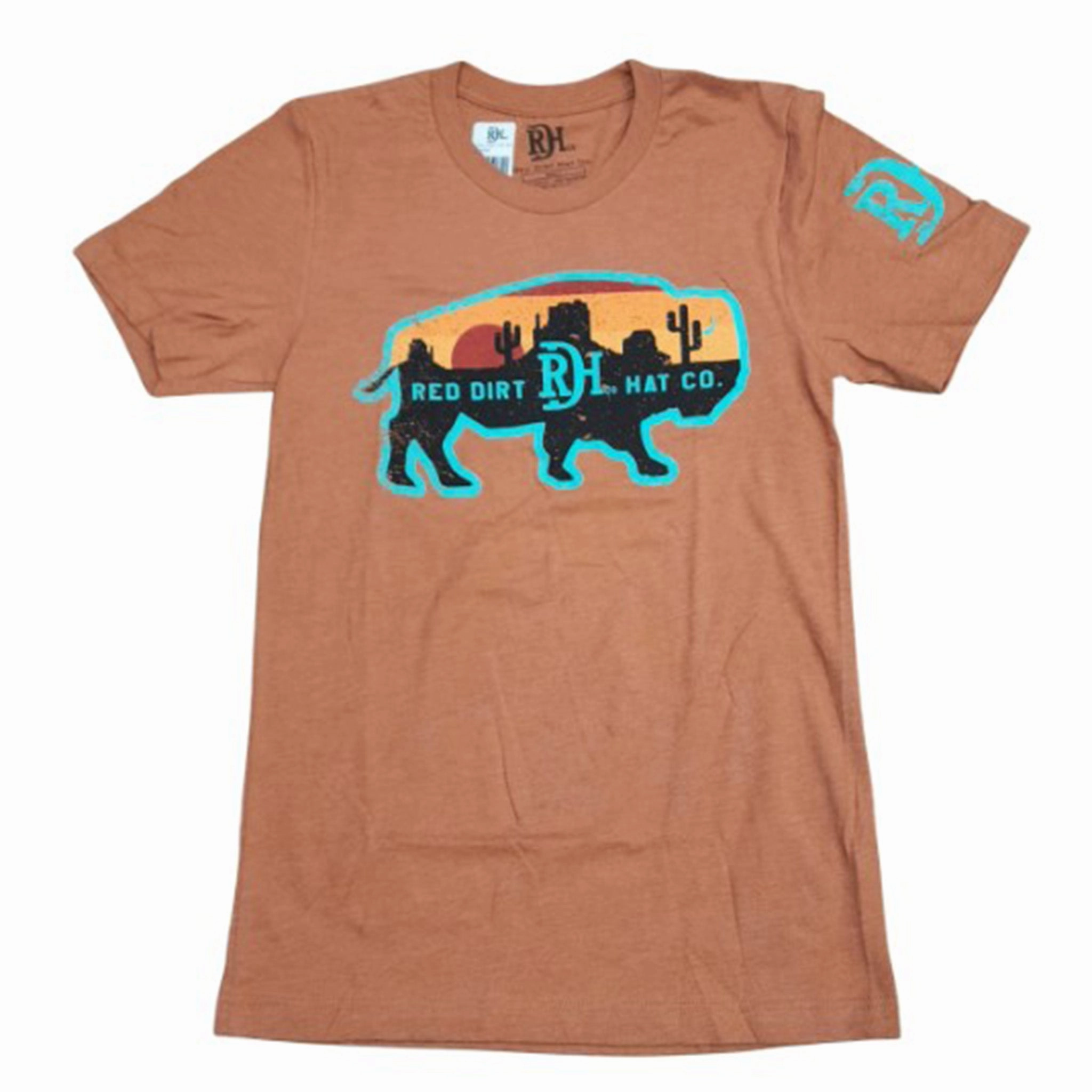 Flex Fit Collar Red Dirt Unisex Orange Billboard Buffalo T-Shirt