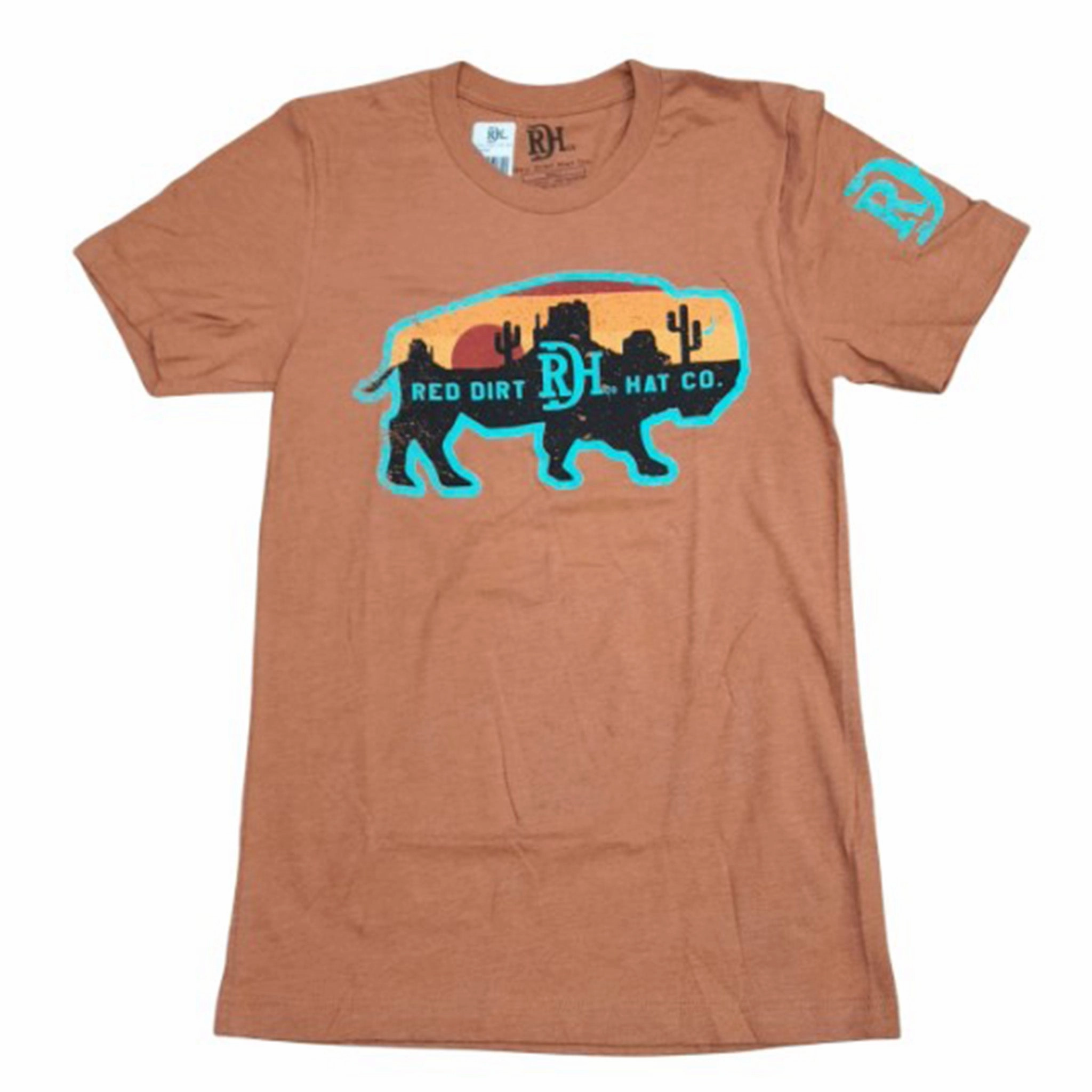 Red Dirt Unisex Orange Billboard Buffalo T-Shirt Flexible Movement Camouflage Print