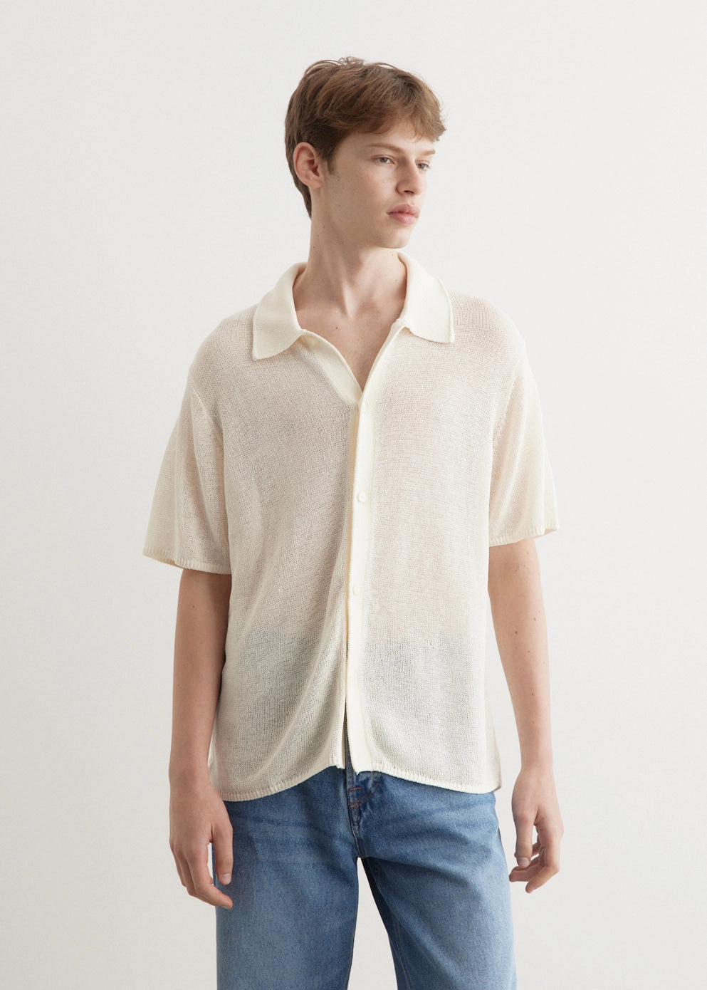 Lightweight Fabric Evening Elegance Kenneth Mesh Knit Short Sleeve Shirt