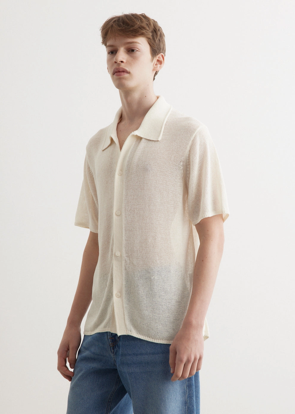 hypoallergenic Lakeside Relaxation Kenneth Mesh Knit Short Sleeve Shirt