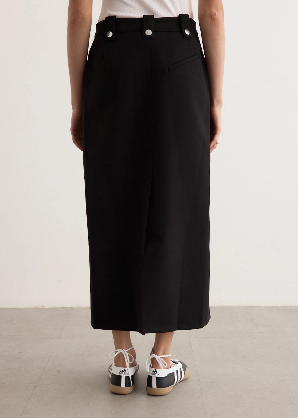 Polished Style Bonded Crepe Long Skirt