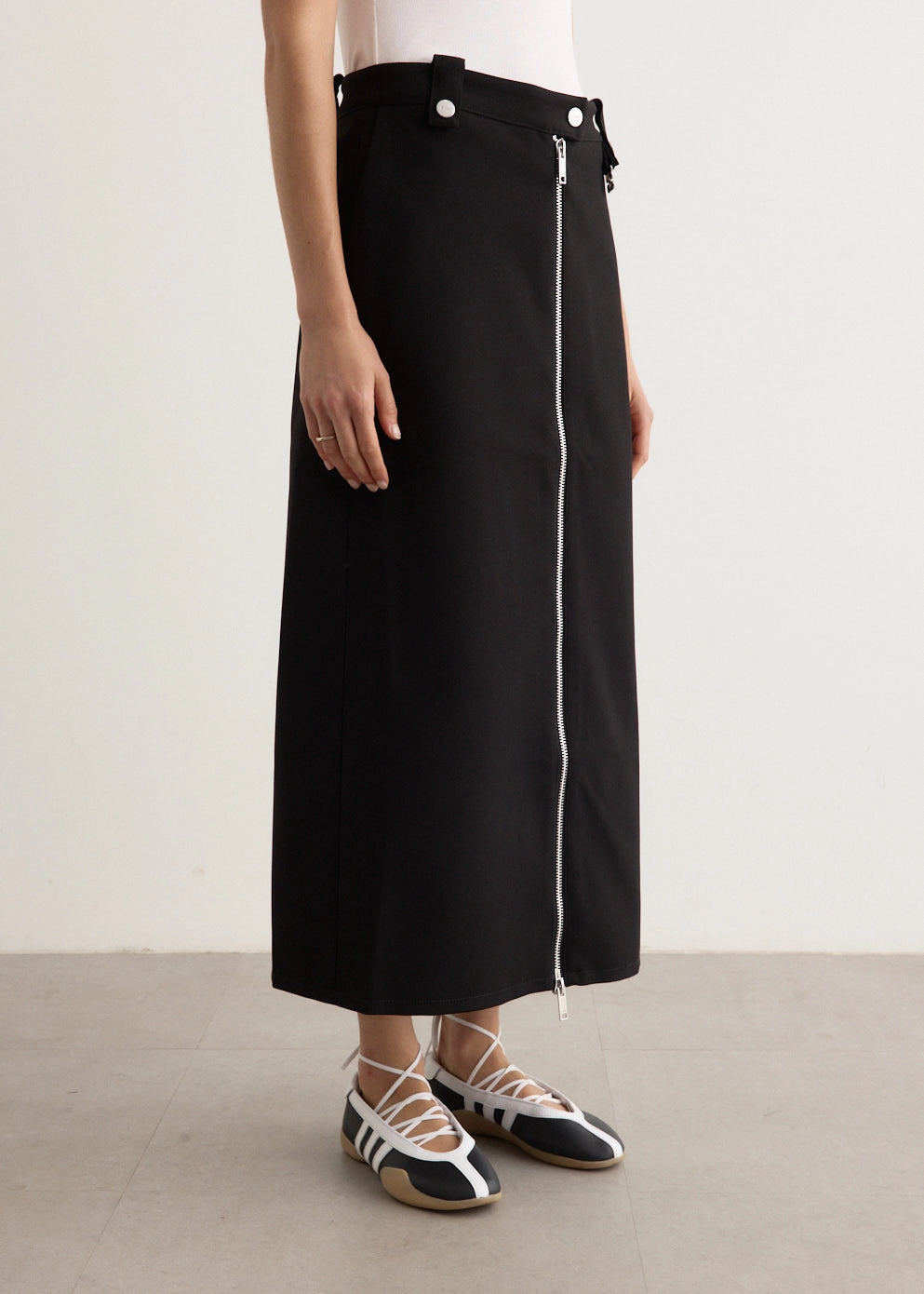 Light Edge Mix Separates Bonded Crepe Long Skirt