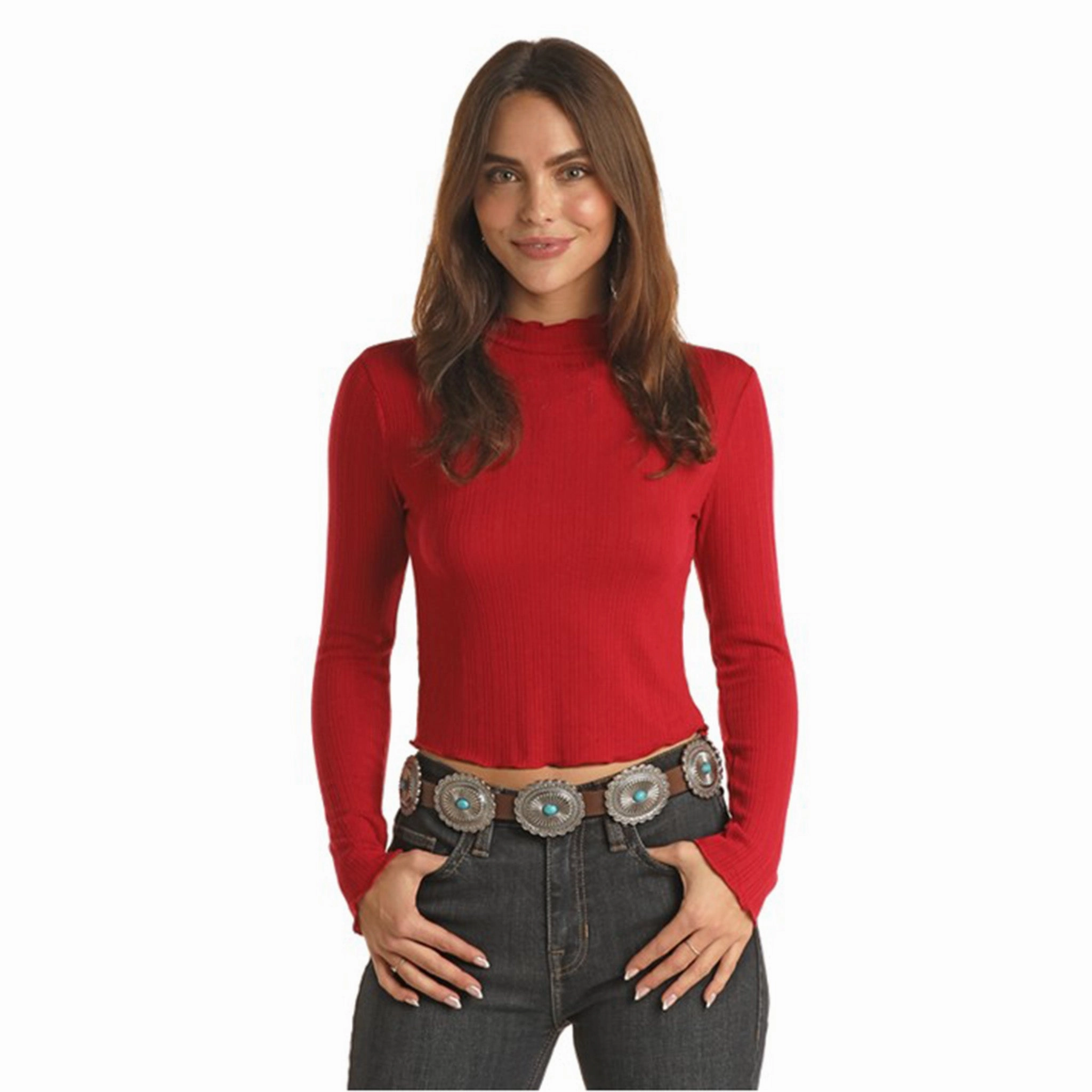 3D Spacer Fabric EcoFriendly Dye Panhandle Women's Ribbed Crop Top