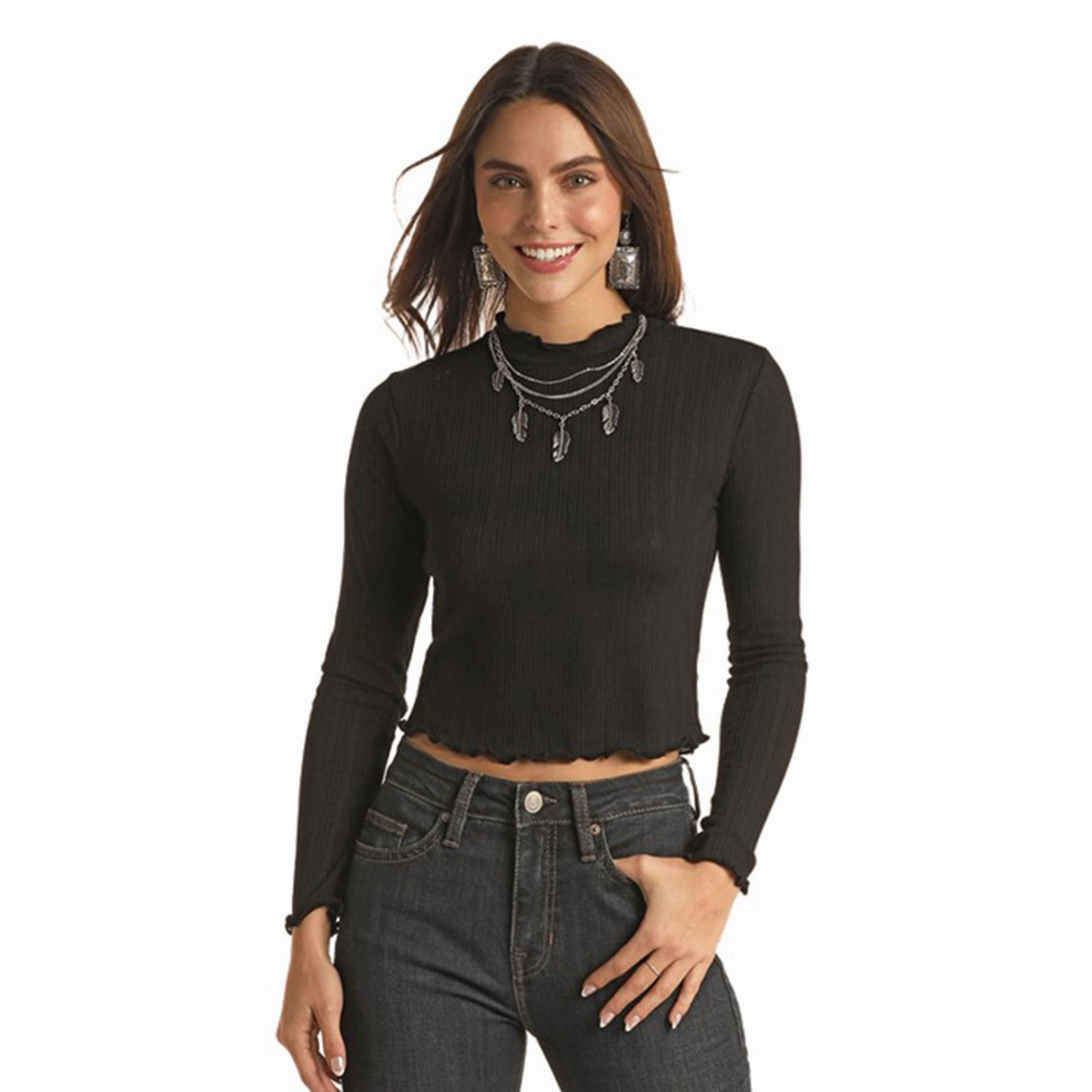 BoxyCrop Lightweight Knit Panhandle Women's Ribbed Crop Top