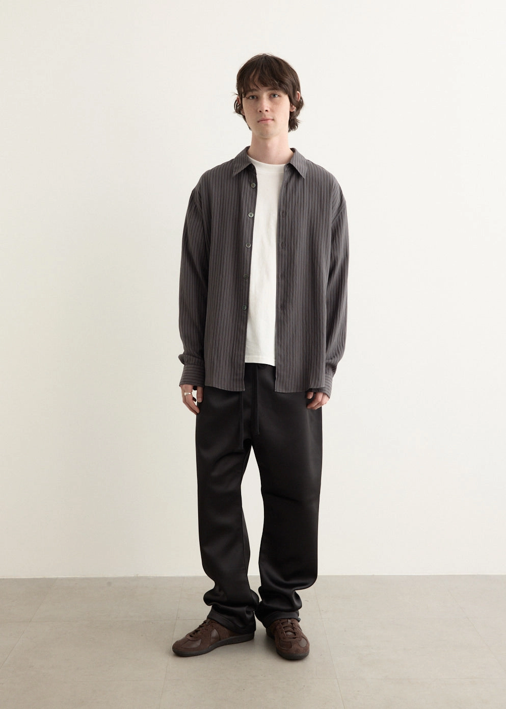 Non-Binding Fit Laser Cut Edges Bonded Satin Relaxed Track Pant