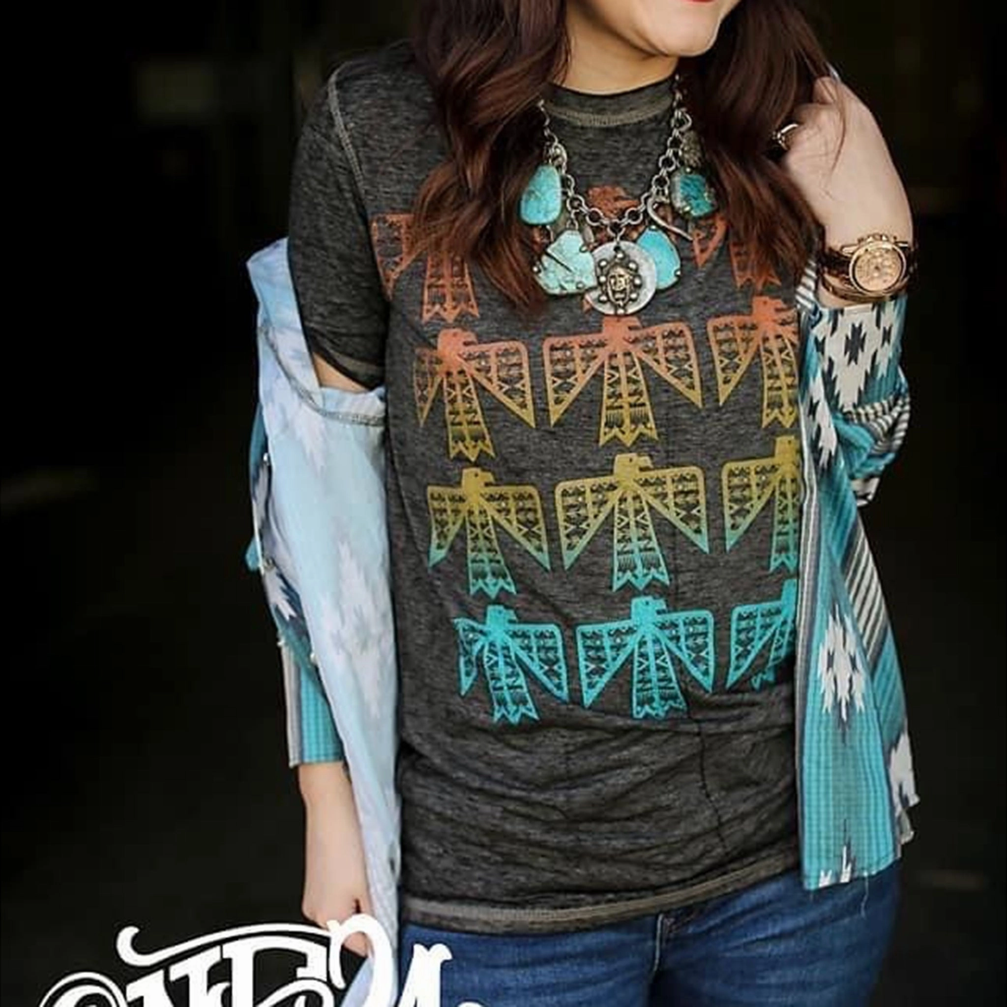 Thunder Wave Charcoal Tee Reversible Layering Tech