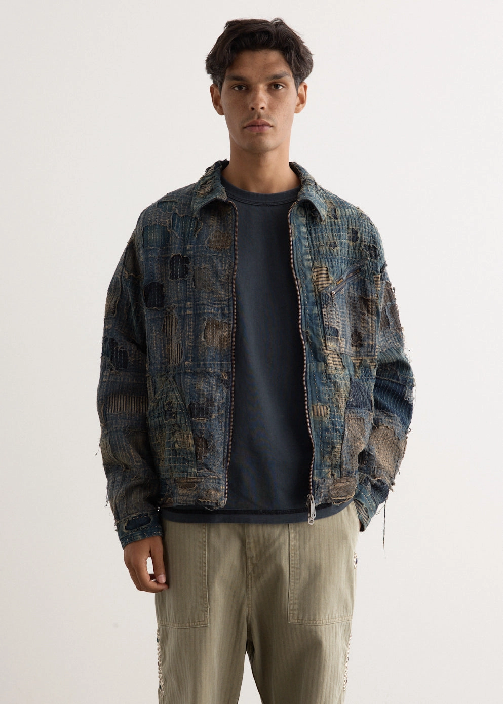 Foldable Storage Boro Zip Up Blouson (VIRGIN MARY)