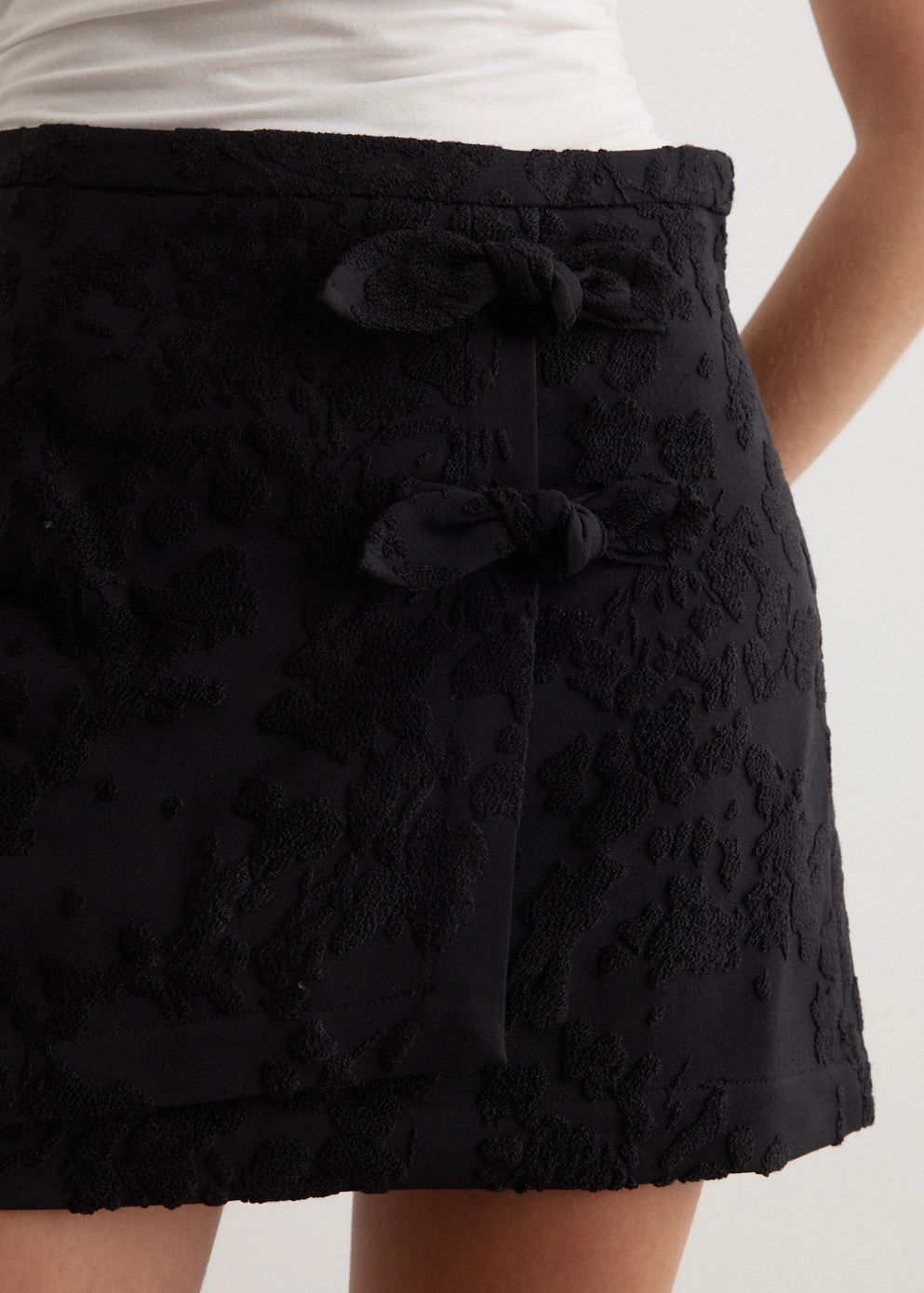 Boucle Jacquard Suiting Mini Skirt Relaxed Look Outdoor Gathering