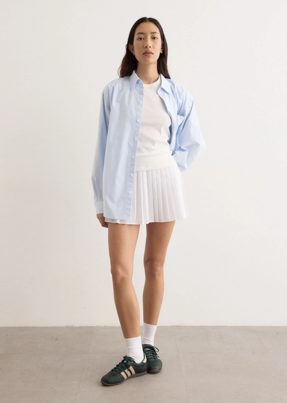 Serif Logo Anae Skirt Double Layered Design