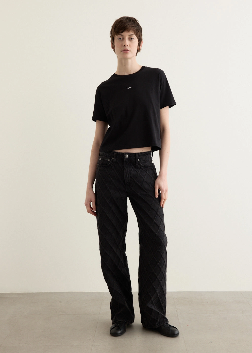 Boxy Micro Logo T-Shirt Seam Free Back Washable fabric