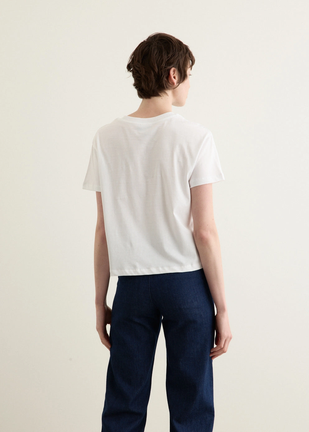 Ribbed Neckline Boxy Rue Madame T-Shirt