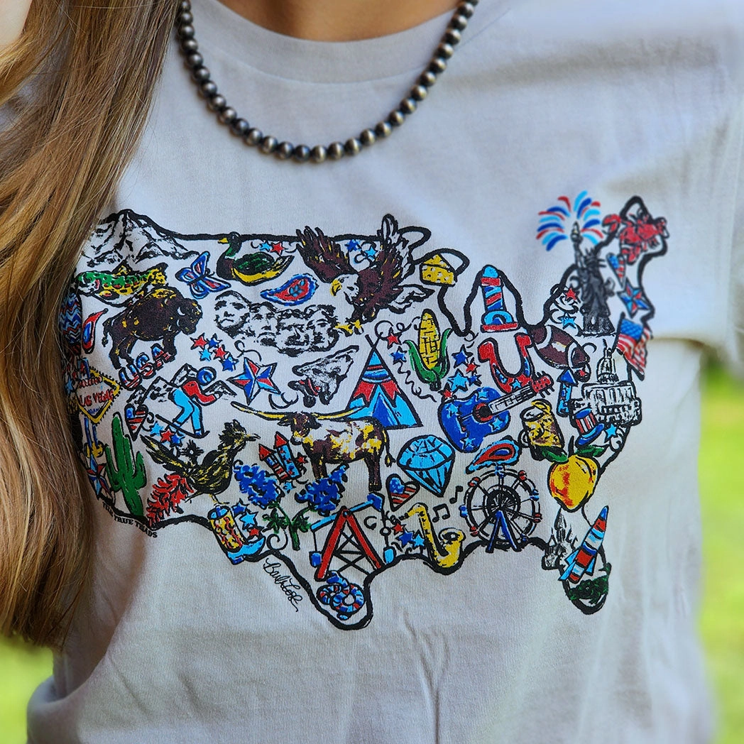 USA Iconic Tee MultiLayer Stitching Modular Layering System