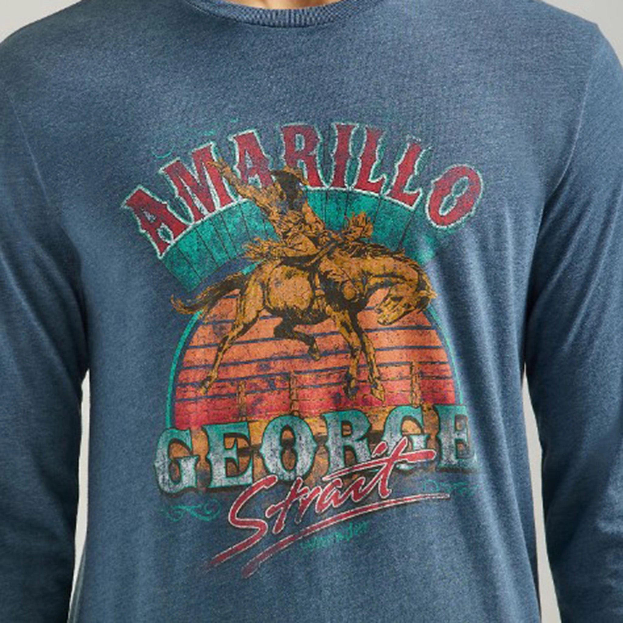 On-The-Go Style Wrangler Men's Navy Heather George Strait Shirt
