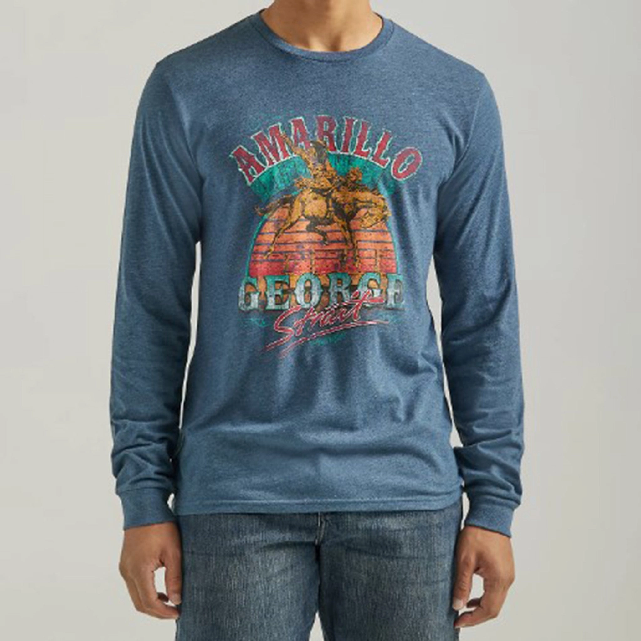 Wrangler Men's Navy Heather George Strait Shirt Minimal Look