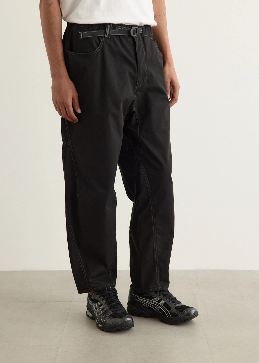 Decorative stitching Slim Wear Design High Count Cloth Wide Pants