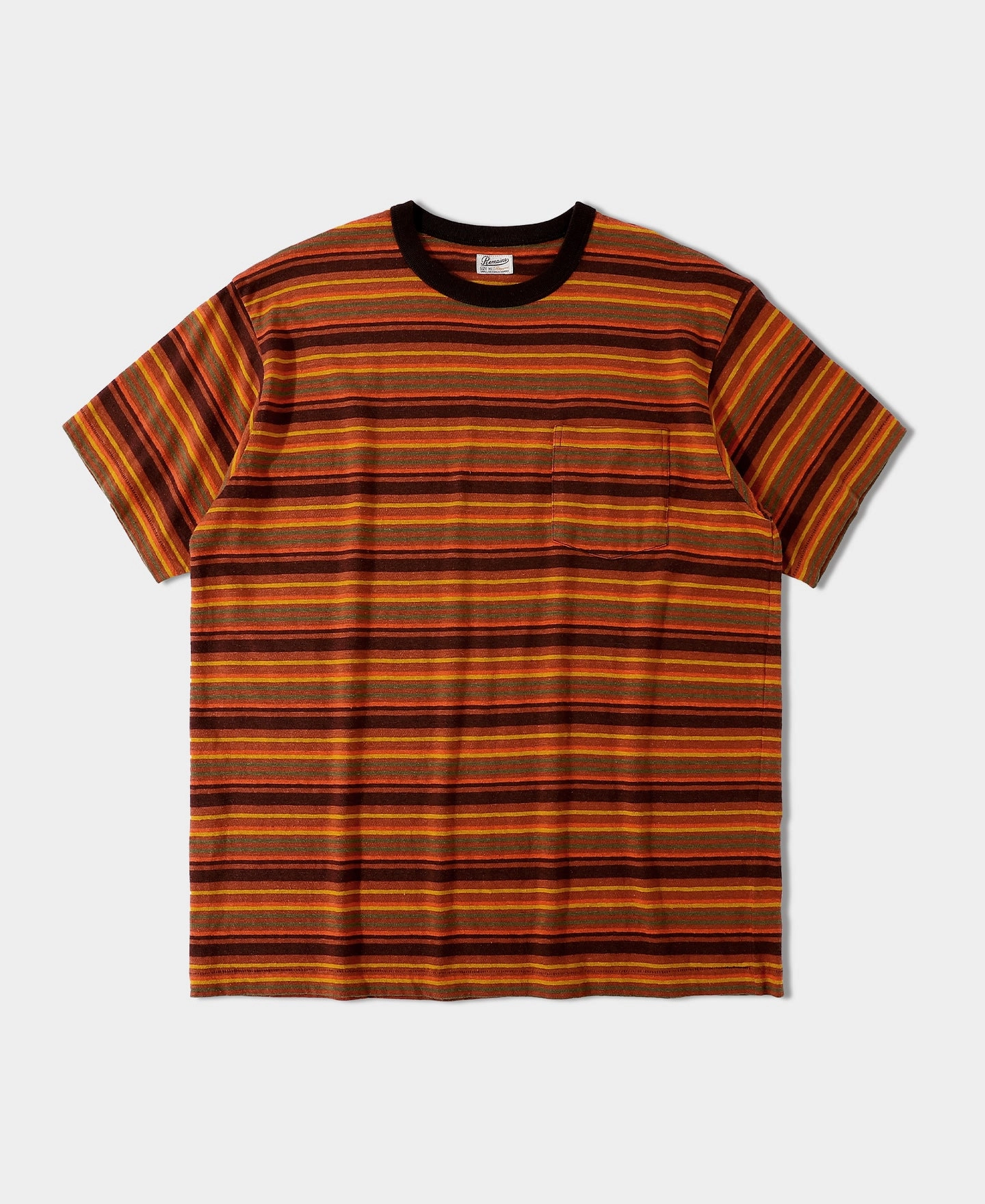 Hemp Organic Cotton Blend Stripe T-Shirt - Orange Layering Comfort