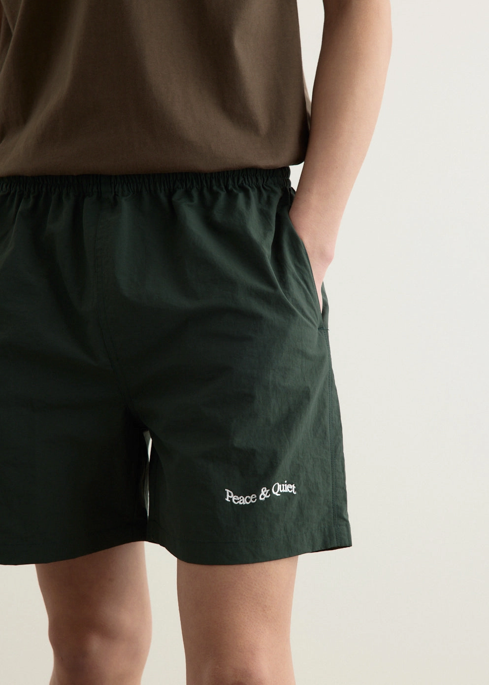 Easy Comfort Fit Rubberized Waist Grip Wordmark Nylon Short