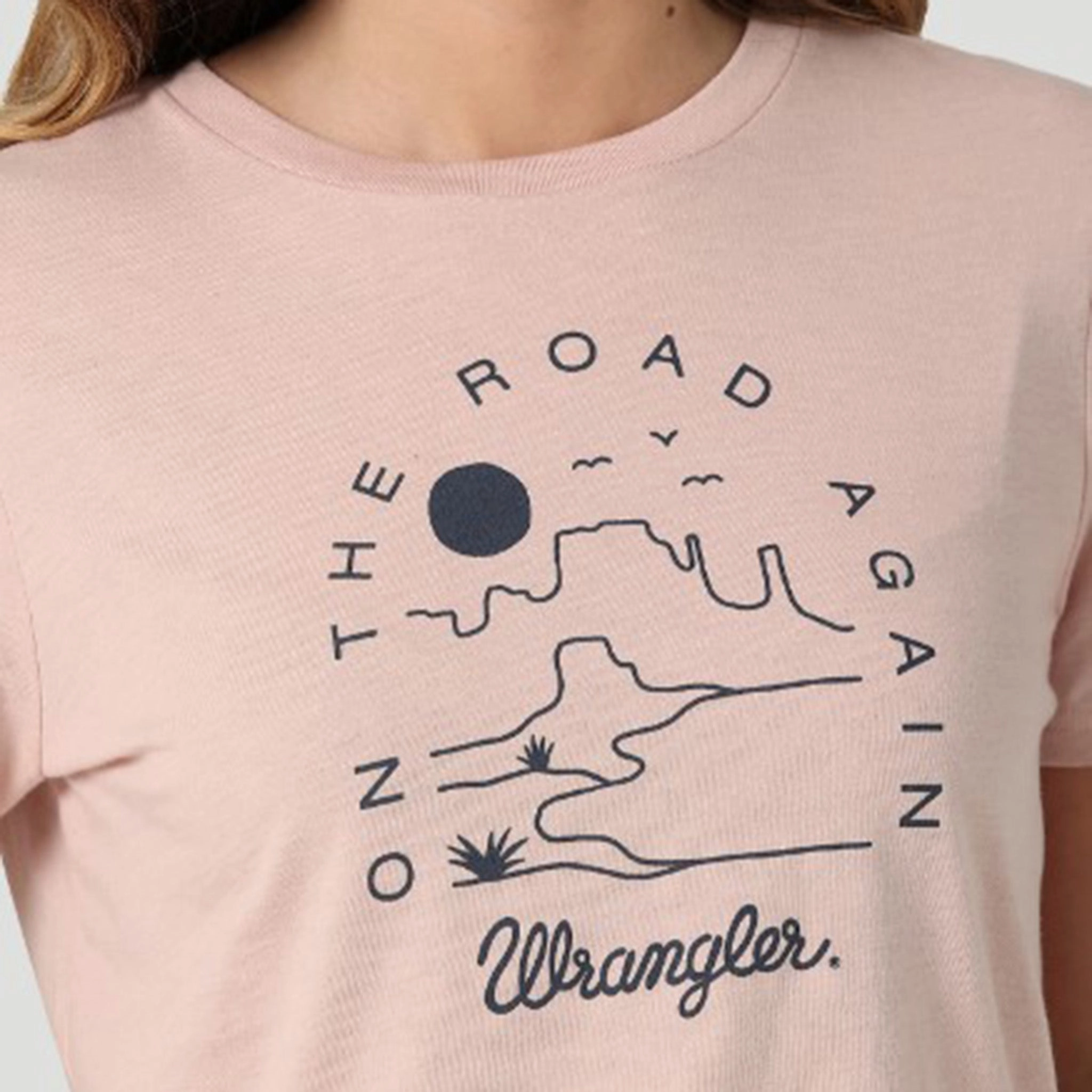 Wrangler Women's Peach OTRA T-Shirt Hidden Pocket Design