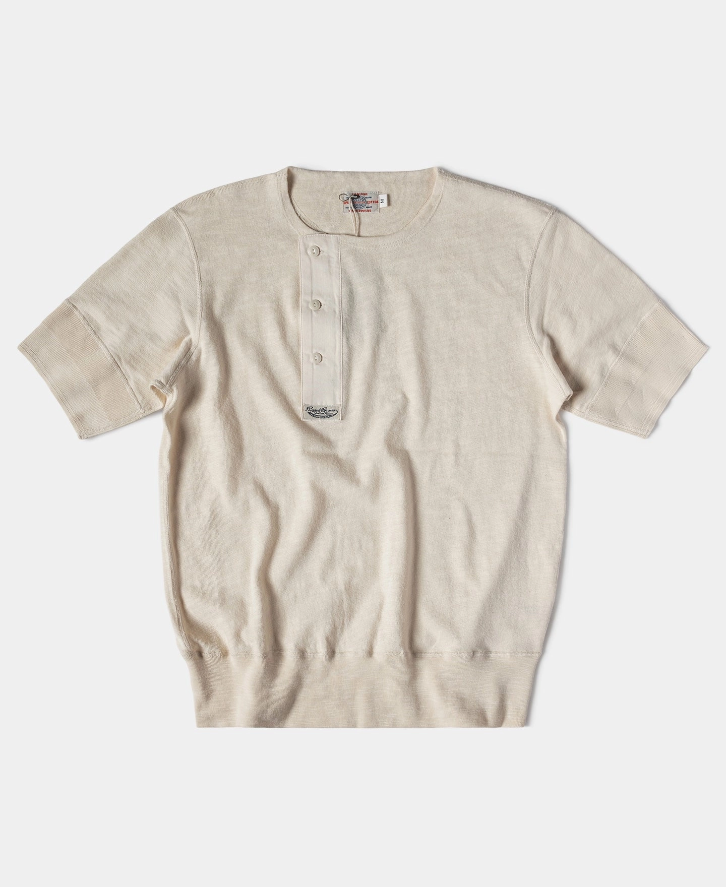 Side Closing Short Sleeve Henley T-Shirt - Embryo Soft And Comfortable