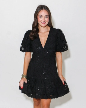 Daily Style Sequin Lace Mini Dress