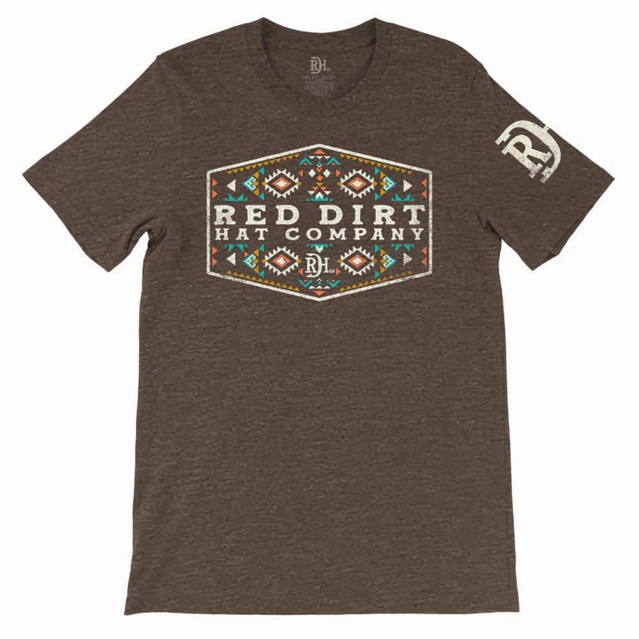 Quality Look Red Dirt Men's Brown Cowboy Aztec Tee