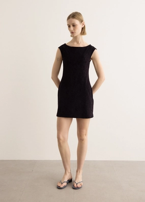 Velvet Tunic Mini Dress Functional-Design
