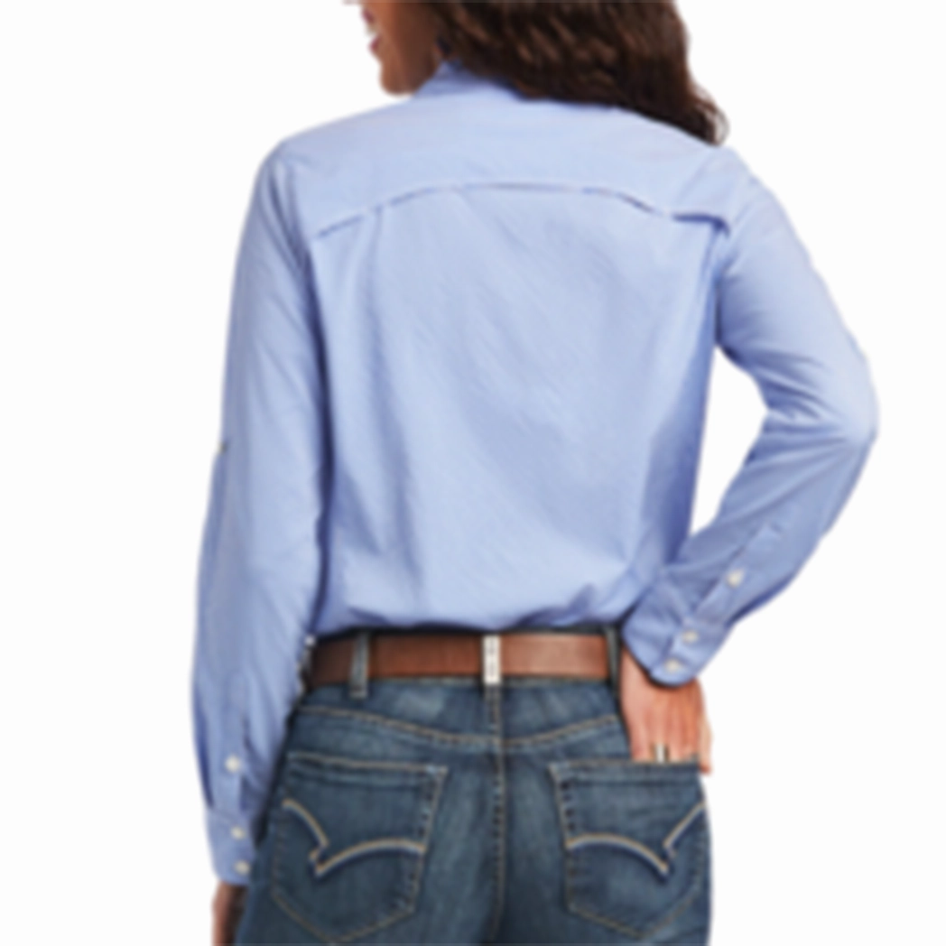 Ariat Blue Check VentTEK Long Sleeve Drop Shoulder Cut