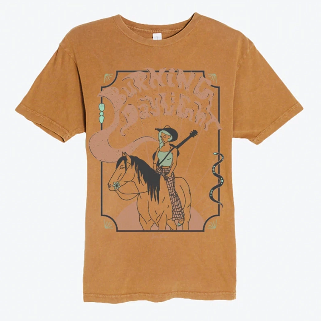 Allie Falcon Women's Burning Daylight Vintage Wash Tee AbrasionResistantEdging