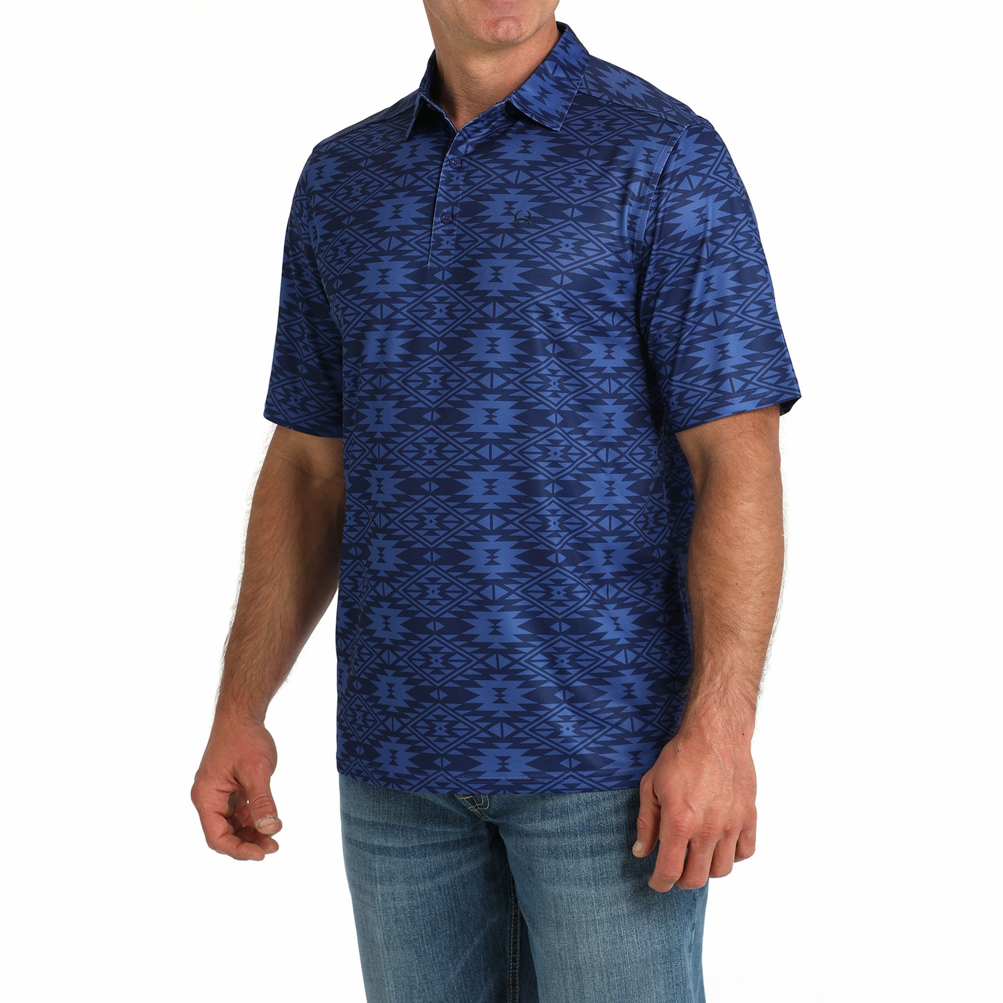 Moisture Wicking Material Classic Fit Cinch Men's Blue Aztec Arena Flex Polo