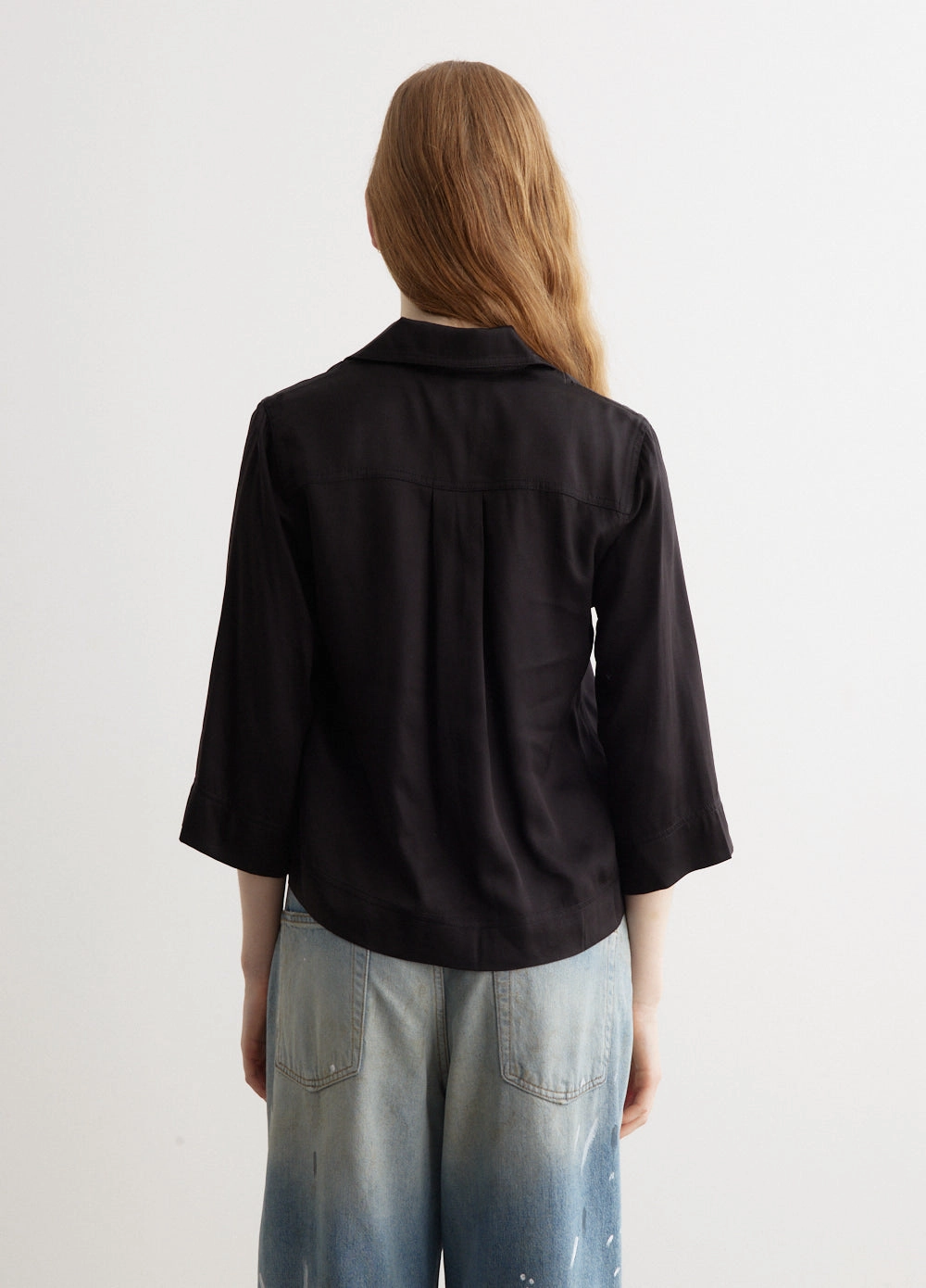 Washed Satin Shirt Chambray Fabric