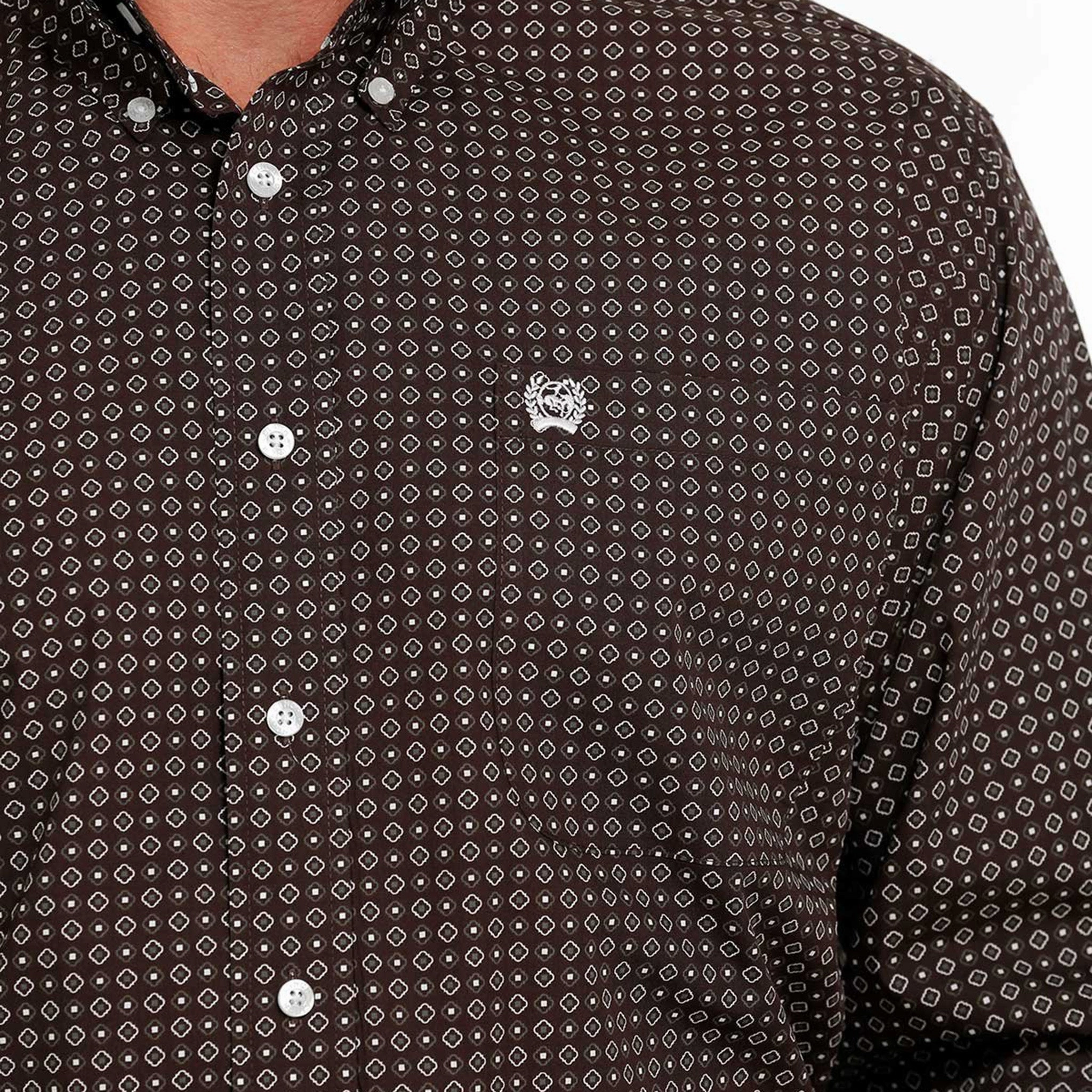 Seasonal Collection Contemporary Look Cinch Men's Brown Geometric Shirt
