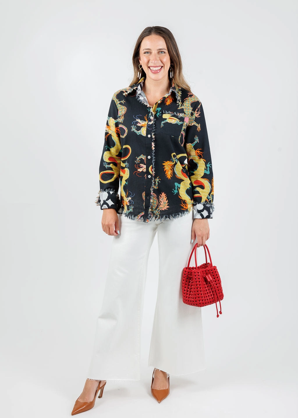 Cape Cod Cotton/Linen Frayed Shirt - Black Dragon Diagonal Zipper Closure Odor Resistant Treatment RibbedNeckline