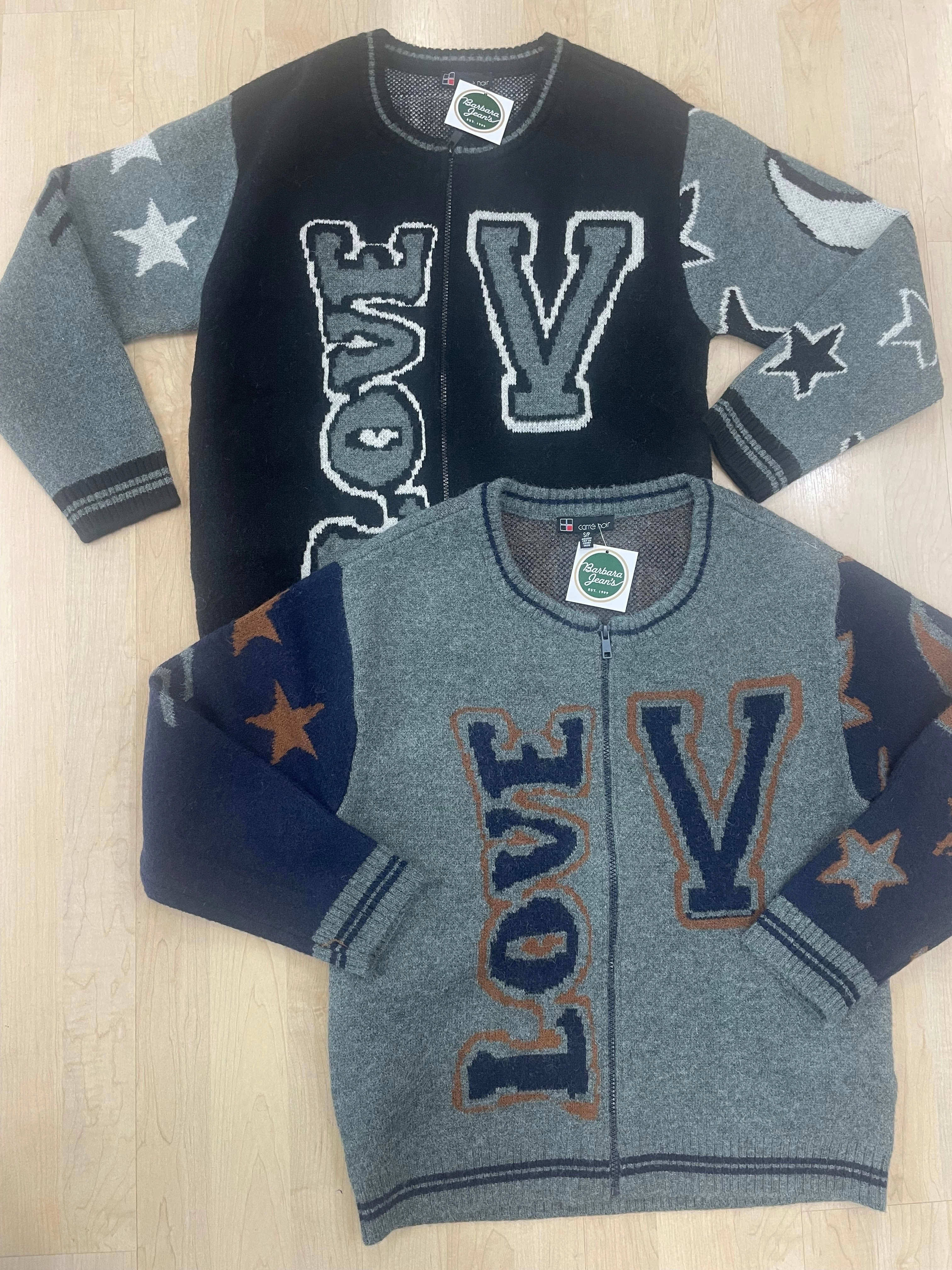 Antistatic Carre Noir "LOVE U" To The Moon & Back Cardi- 2 Colors