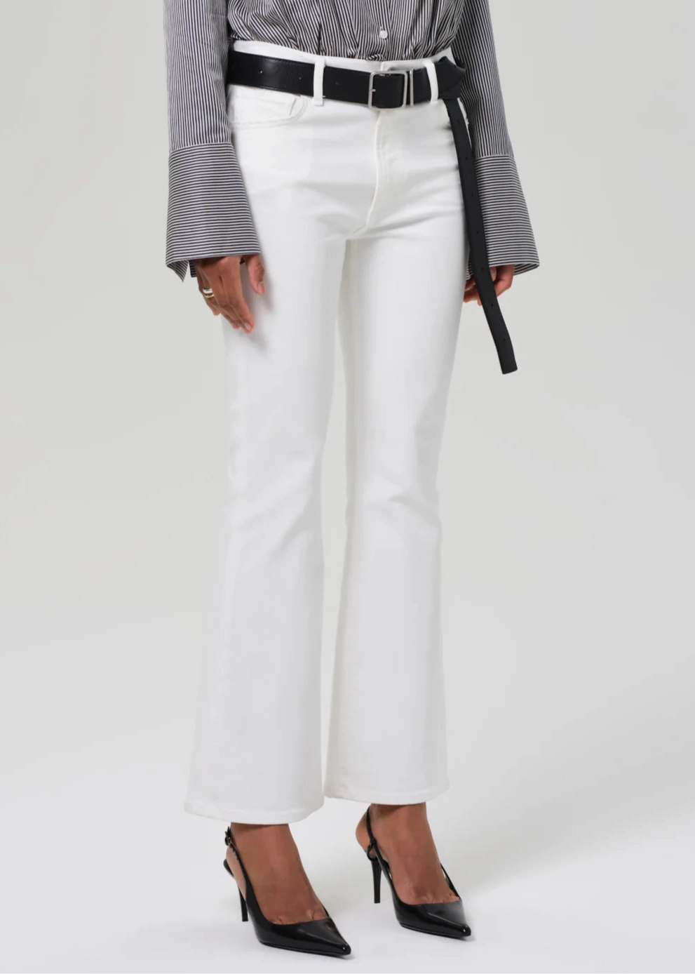 Lilah High Rise Bootcut Jeans 32.5" - Soft White Durable Seam Construction Soft Finish