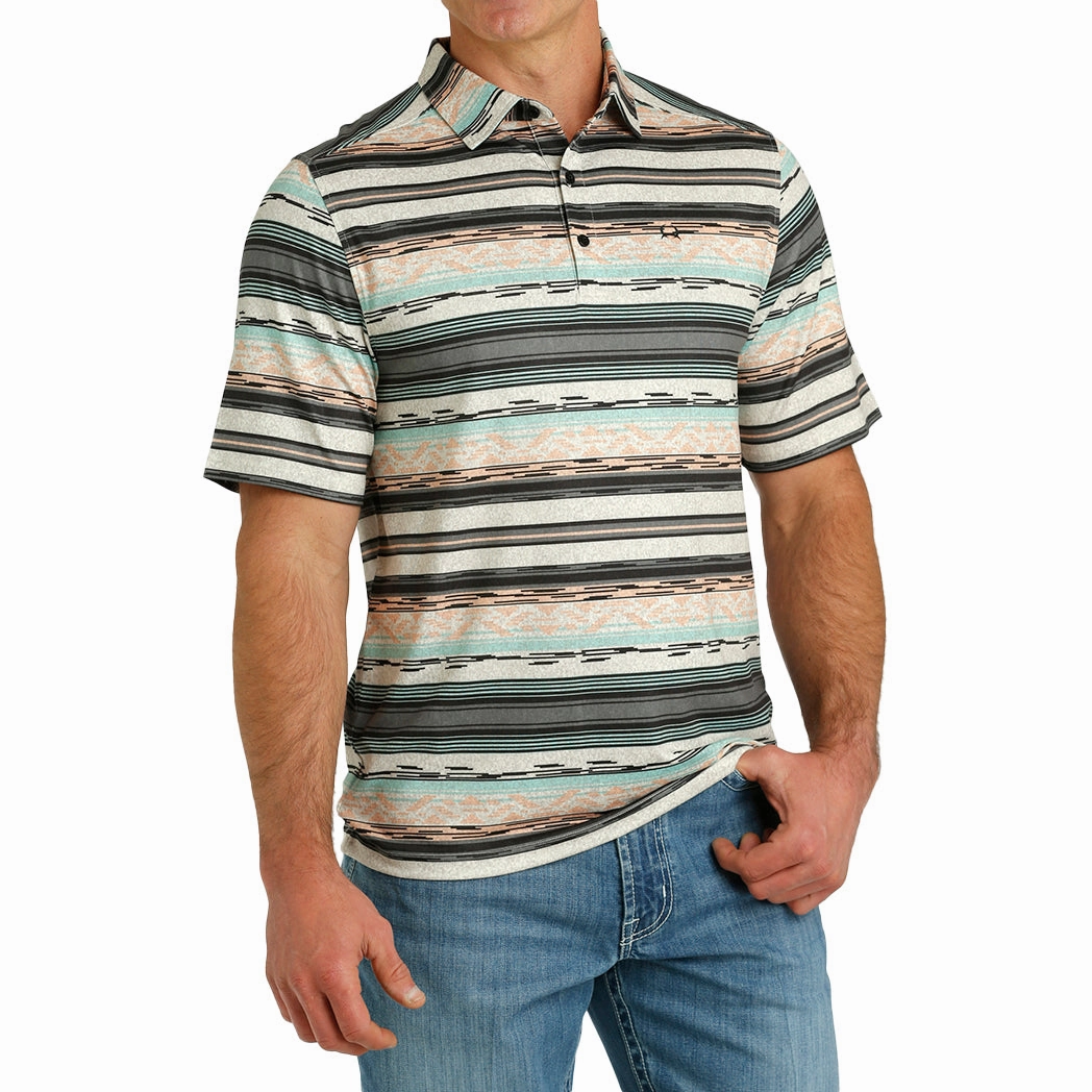 Cinch Men's Aztec Short Sleeve Polo Smooth Finish