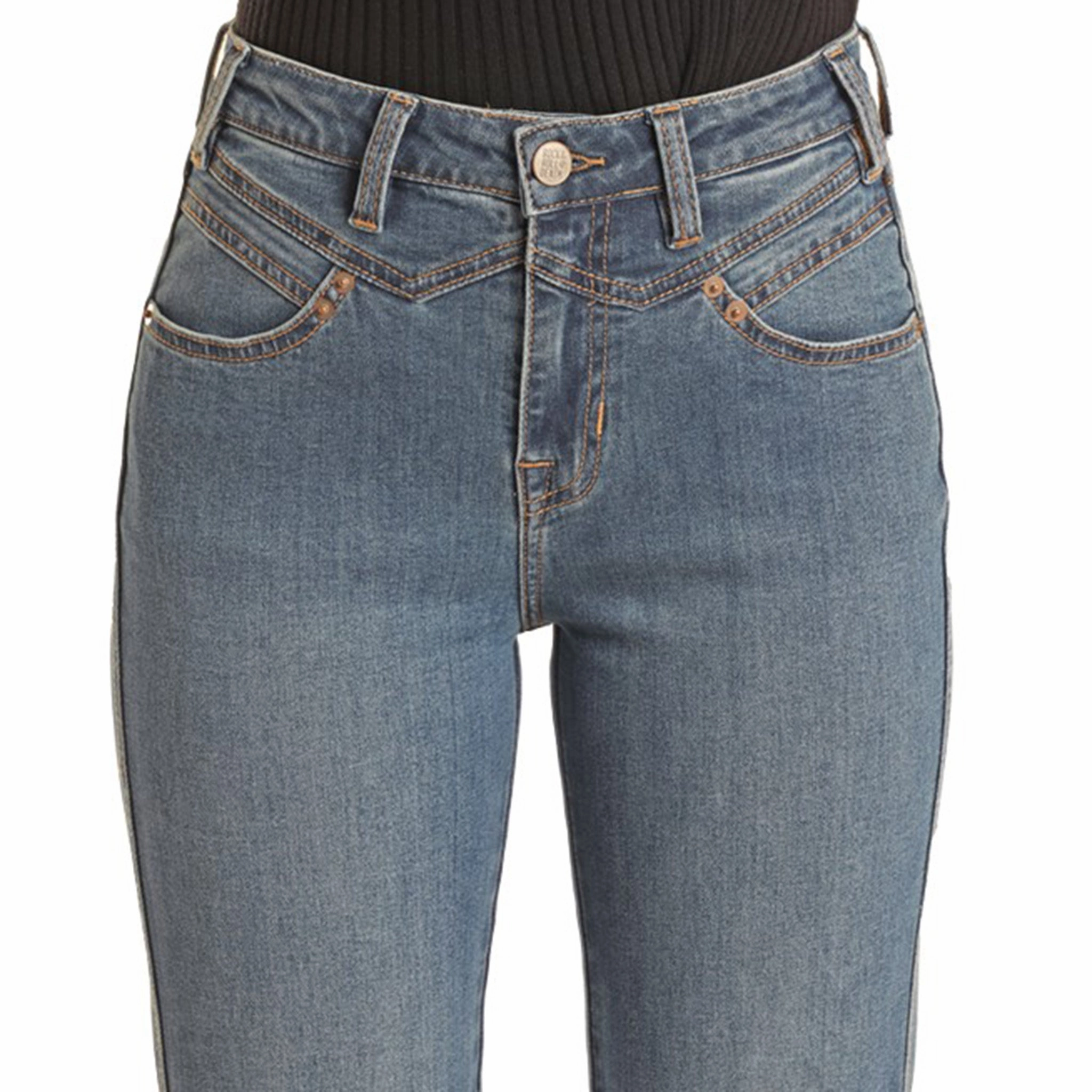 Rock & Roll Women's Vintage Blue Highrise Trouser Travel Outfit Student Outfit Lightweight Work Meeting Unisex Wear Weekend Warrior