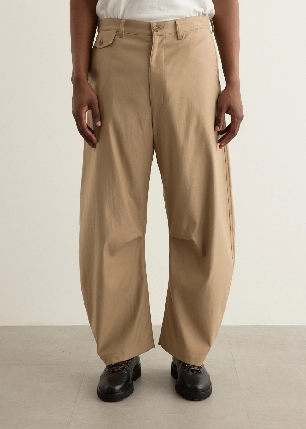 Cotton Serge Wide Pants Tear Resistant Weave