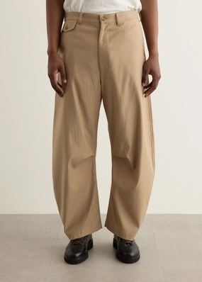 Cotton Serge Wide Pants Tear Resistant Weave