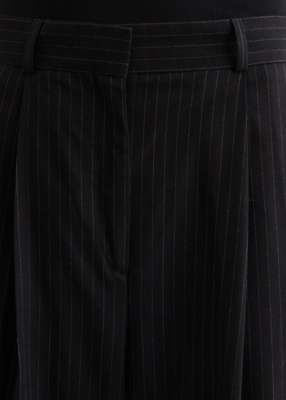 Double-Pleated Tailored Pinstripe Trousers Lightweight Layer