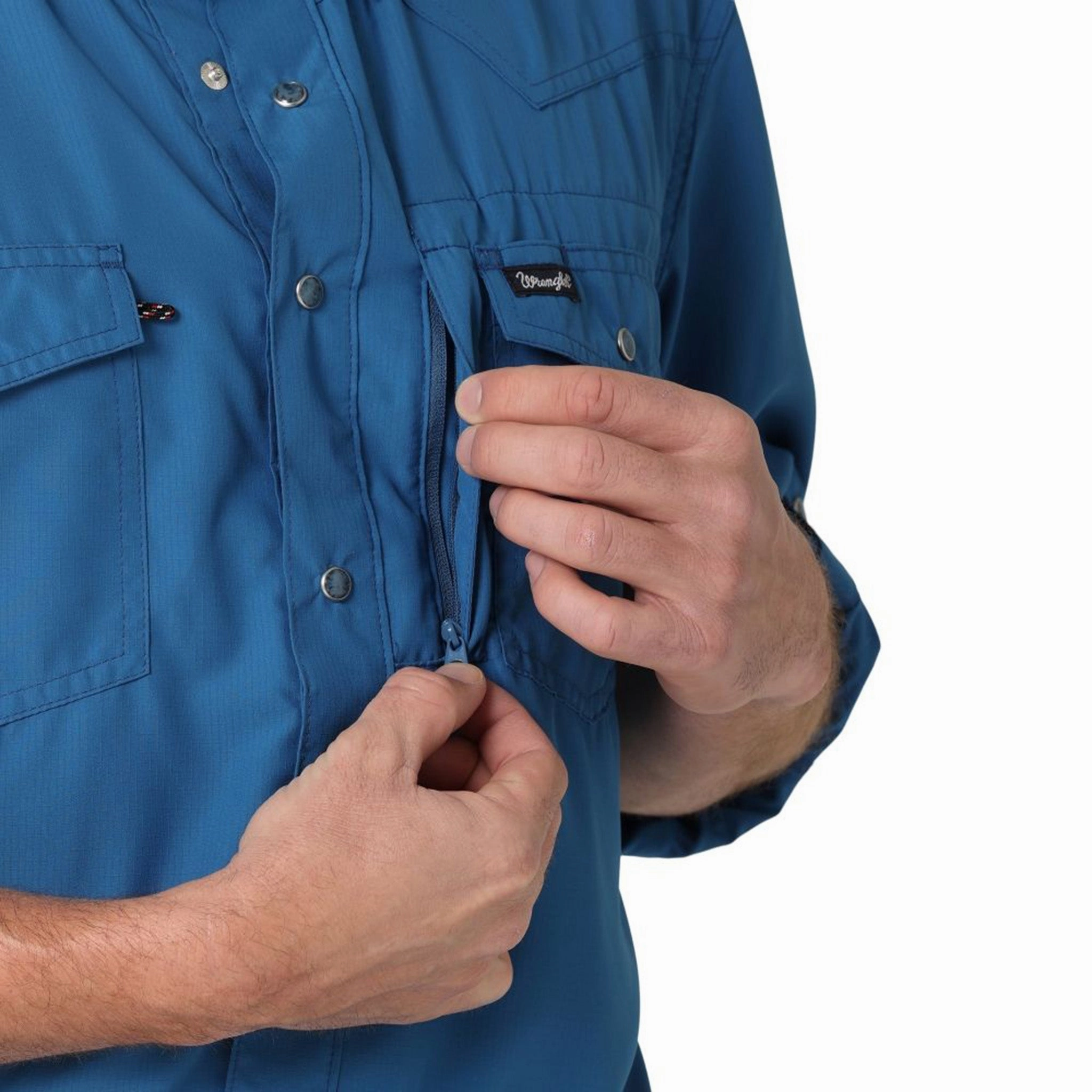 Eco-Friendly Fabric Wrangler Men's Solid High Tide Blue Shirt