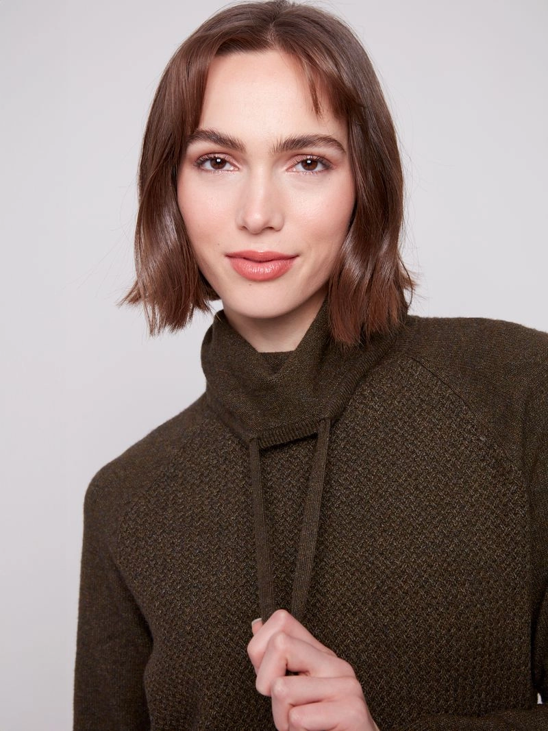 Charlie B. Spruce Textured Cowl CrossBackDesign Glow In The Dark Accent Trim